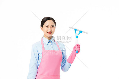 家政服务女性清洁玻璃形象